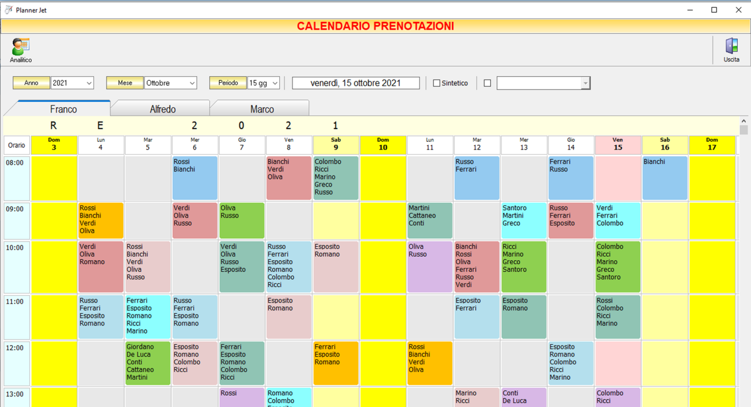 CALENDARIO PRENOTAZIONI